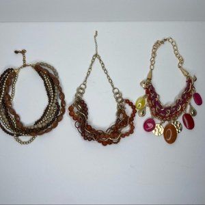 Brown 3 Piece Necklace Bundle